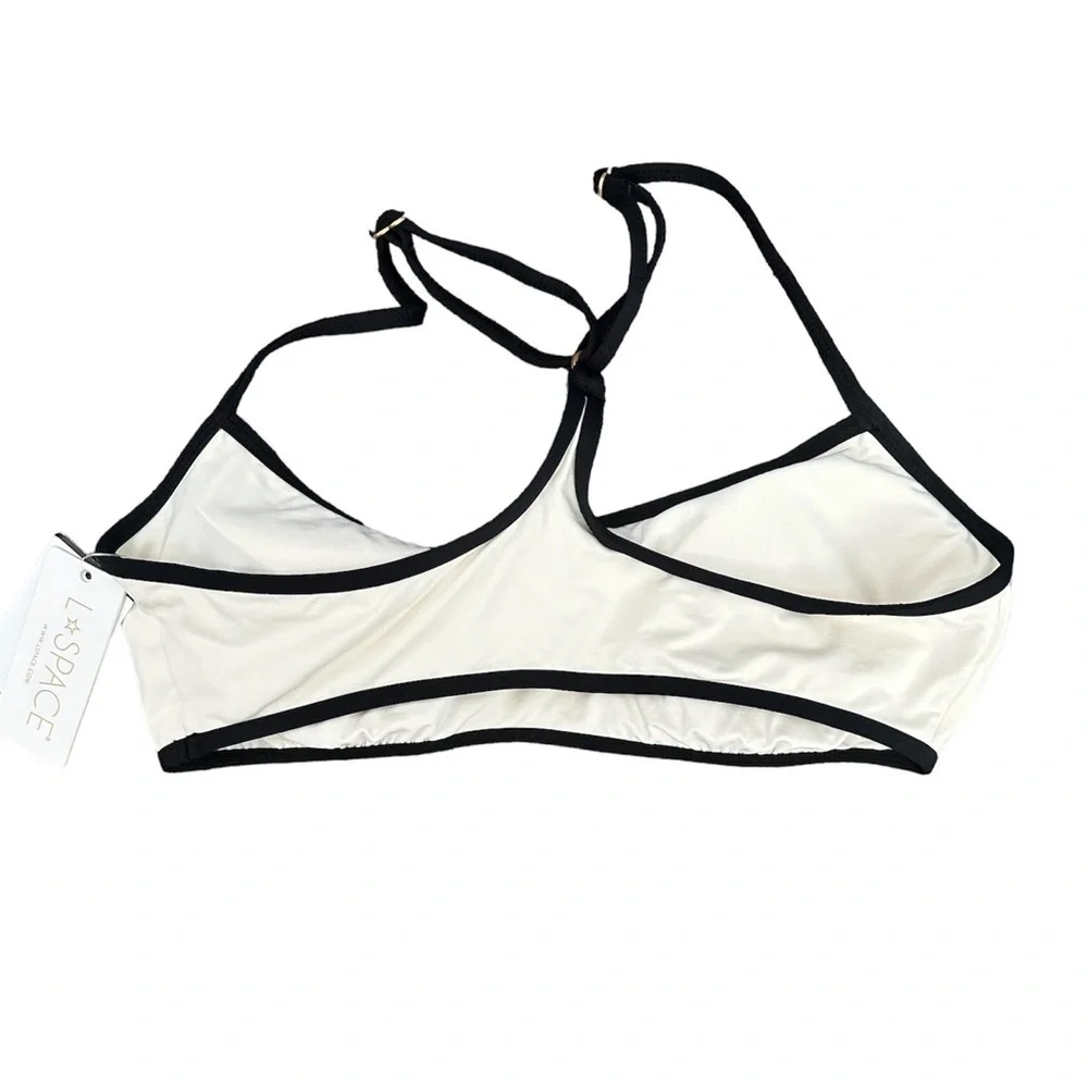 NWT L*SPACE Pamela Bikini Top Cream Black
